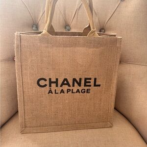 GWP Chanel À La Plage Jute Tote Bag  NOTE THIS IS A GWP ITEM
